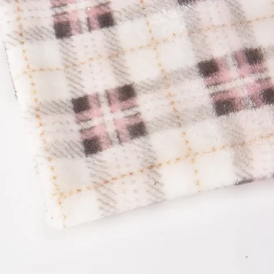 Kockás nyomtatott flanel korallszövet