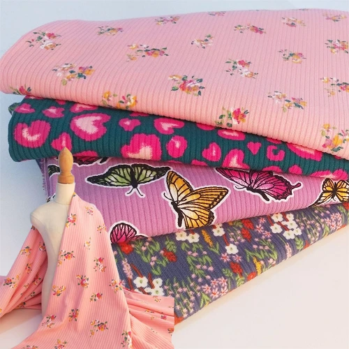 Jacquard nyomtatott bordaszövet