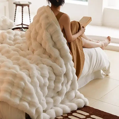 Rabbit Faux Fur Blanket