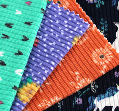 Nyomtatott bordás kötött szövet