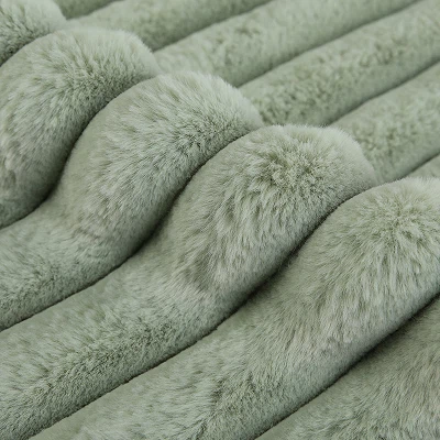 Stripe Rabbit Faux Fur Fabric